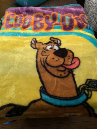 Rare Vintage Scooby Doo Throw Blanket 50” X 60” Heavy Fleece