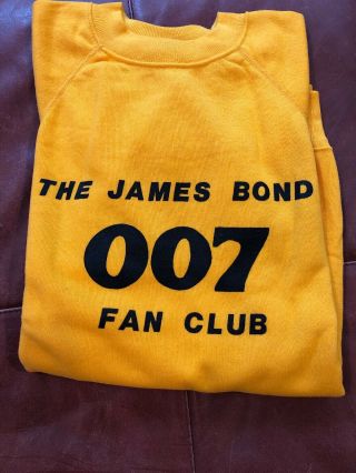 Yellow Rare Vintage The James Bond 007 Fan Club Promo Sweatshirt - Xl