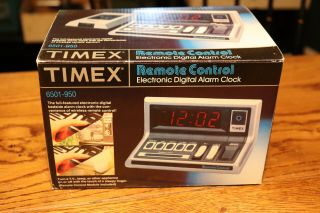 Vintage Timex Remote Control Digital Alarm Clock 6501 - 950 Hong Kong Rare Find