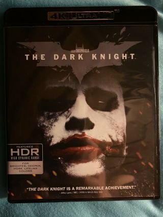 The Dark Knight 4K Blu Ray WITH RARE OOP SLIPCOVER (No Digital) Batman 3