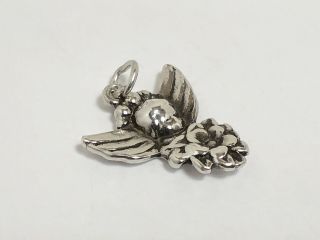 James Avery Retired Rare Sterling Silver Cherub Angel Flower Charm,  Just Cleaned