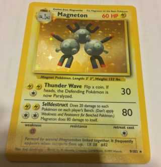 Magneton - Base Set - 9/102 - Holo Rare - Pokemon Card - Unlimited Nm/vlp