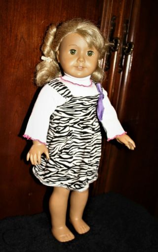 Vintage AMERICAN GIRL Doll ASH blonde HAIR Bangs GREEN EYES AG Clothes 3