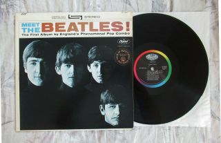 Beatles Very Rare Late 1960s Black Label Record Club " Meet The Beatles " Lp