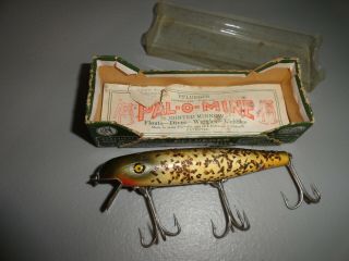 Vintage Fishing Lure Wooden Pflueger Pal O Mine Series 5000 Silver Sparks C1924