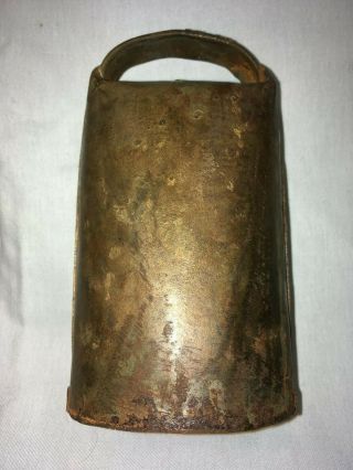 RARE PRIMITIVE ANTIQUE SWISS/GERMAN HAND MADE COW BELL 5 