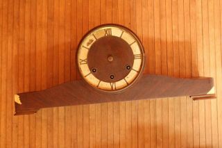 Antique German Art Deco Mantle Clock For Parts/restoration Directions Affixed
