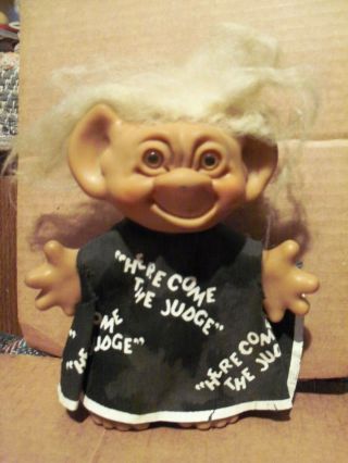Vintage Wishnik - Here Come The Judge - 5.  5 " Uneeda Troll Doll - From 1960 