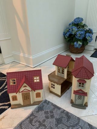 Calico Critters Sylvanian Families Big House With Red Roof And Small House