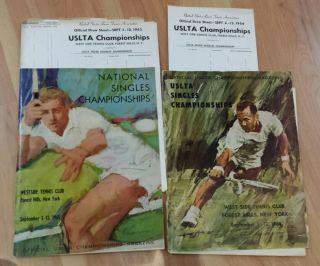 1964,  1965 Official Uslta Singles Championships Mags Vintage Set Of 2 Rare