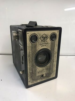 Antique Agfa Ansco Shur Shot Special Box Camera Cadet Uses B - 2 Film - Antique