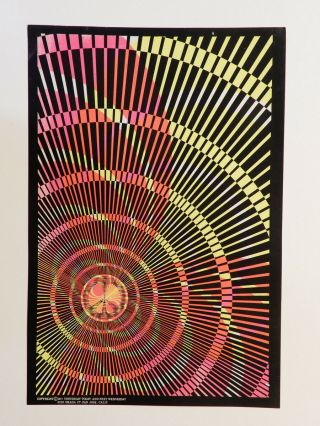Andromeda Spiral Rays Poster Vintage Blacklight Poster 1971 San Jose Ca