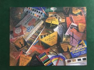 Vintage Springbok 500 Piece Jigsaw Puzzle Crayola School Days 1994 Complete Rare