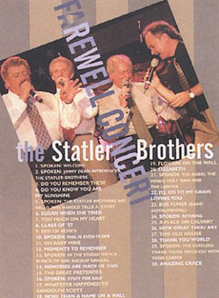 The Statler Brothers - Farewell Concert (dvd,  2003),  Rare,  Oop,  Out Of Print