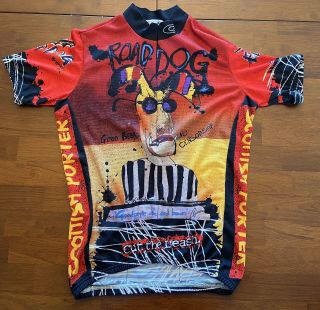 Very Rare Ralph Steadman Road Dog Mens Cycling Jersey M Colorado Cycle Flying