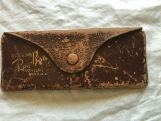 Vintage Ray - Ban Sunglasses Brown Leather Case Bausch & Lomb Usa - Case Only
