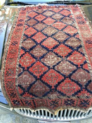 Auth: Early 19th C Antique Timurid Tribal Baluchi Rare 1820s Collectible Nr