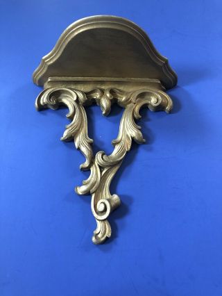 1 Gold Gilt Vintage Syroco Wood Wall Shelf Display Holders Plate