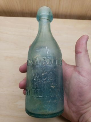 Antique Civil War Era A Wagner & Co Philada Philadelphia Soda Bottle 1860 