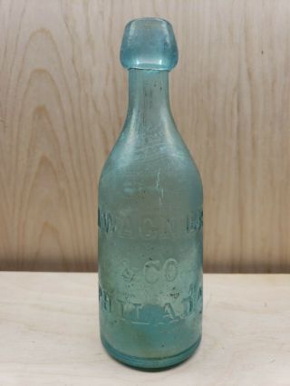 Antique Civil War era A Wagner & Co Philada Philadelphia Soda Bottle 1860 ' s 3