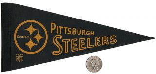 Rare Vintage 1960s Nfl Felt Mini Pennant Pittsburgh Steelers Football Old Logo