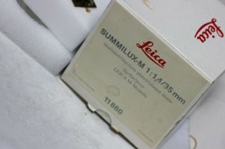 Leica 35mm Summilux 1.  4 Titanium Box Only Rare