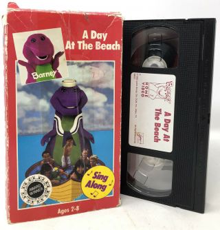 Barney - A Day At The Beach (vhs,  1989) Vintage Old Retro Videotape Rare