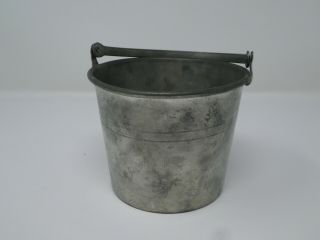 Antique Pewter Ice Bucket With Handle