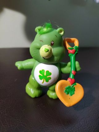 Kenner Vintage Care Bears Poseable Figure Good Luck Bear & Happy - Go - Lucky Shovel