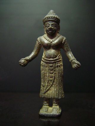 Khmer Bronze Female Deity Figure,  Angkor Wat 
