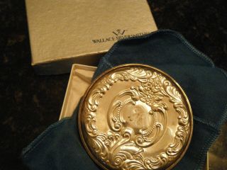 Vintage Wallace Silversmiths Sterling Silver Compact Mirror 3 1/4 In
