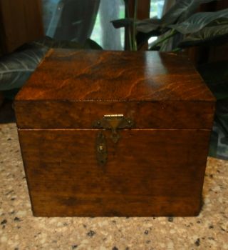 Vintage Antique Square Wood Box/ Storage Chest/ Trinket Box/ Thread