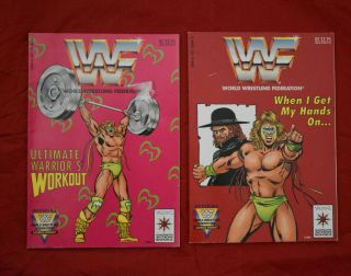 2) Valiant Illustrated Action Books Wwf The Ultimate Warrior Undertaker Rare