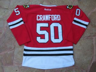 Reebok Chicago Blackhawks Corey Crawford Jersey Size Youth L/xl Rare Read