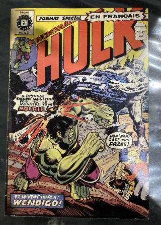Incredible Hulk 180 French Canadian Variant/ Edition 1st Wolverine Rare