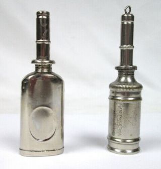 2 Antique Needle Oil Cans For Guns,  Reels,  Sewing Machine Vintage Pocket Oiler
