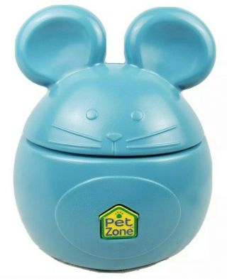 Pet Zone Mouse Storage Bin Large Size Treats Cat Food Toys Container Blue Rare