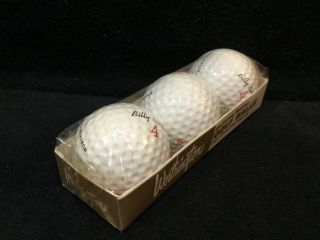 RARE VINTAGE OLD STOCK BILLY BURKE 4 GOLF BALLS IN SLEEVE of 3 2