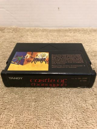 Rare Castle Of Tharoggad Tandy Color Computer 3 Trs - 80 Game Cartridge Retro