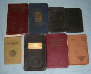 Antique Bank Account Books 1940s - 1960s And 1935 Pocket Calendar