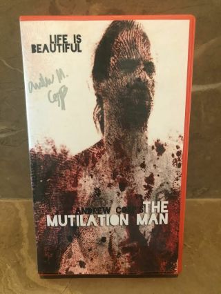 The Mutilation Man Vhs Signed Andrew Copp Gore Cult Horror Jim Van Bebber Rare