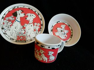 Rare Disney 101 Dalmatians Plate Set By Zak Designs 1990 