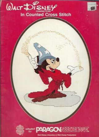 Walt Disney Characters In Cross Stitch Book 5070 Paragon Mickey Snow White More