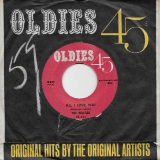 THE BEATLES Love Me Do / P.  S.  I Love You rare 45 on OLDIES label 2