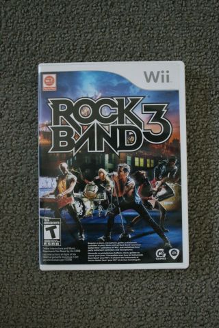 Rock Band 3 Nintendo Wii Rare Not For Resale Version Complete Cib