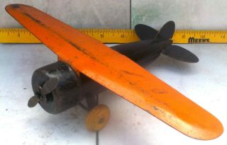 Vintage Wyandotte Pressed Steel Blunt Nose Lockheed Vega Airplane Toy Rare