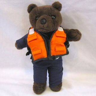 Vintage 1989 Bear Forces Of America 11 " Dark Brown Coast Guard Teddy Bear Plush