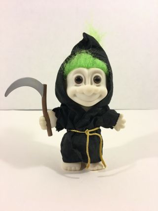 Grim Reaper Vintage Russ Troll Doll W/ Green Hair