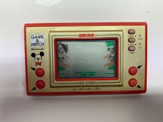 Nintendo Game Watch Mickey Mouse Wide Screen Mc - 25 1981 Retro Rare Made In Japan