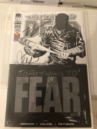 The Walking Dead 100 Rare Sdcc B/w Sketch Variant Signed By Adlard And Kirkman